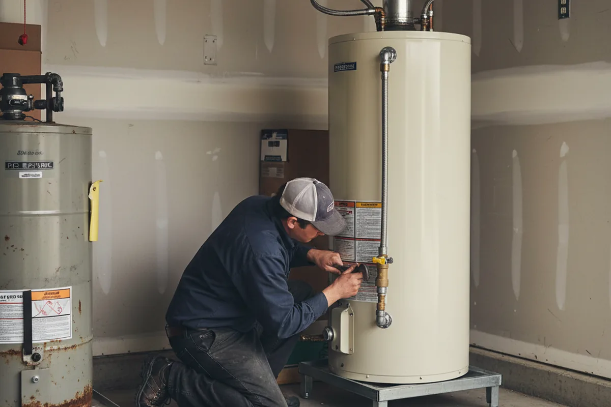 Water heater and shutoff valve replacement in Rock Island